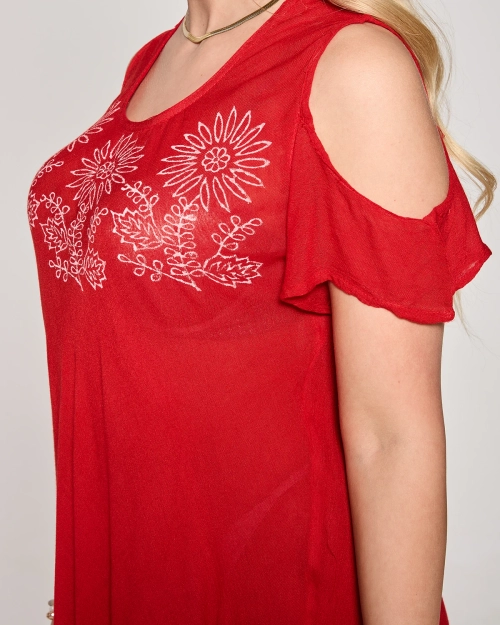 Червона жіноча пляжна сукня-покривало - одяг