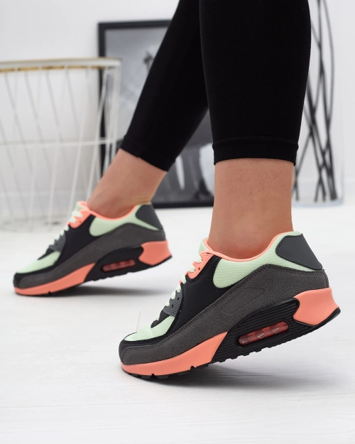 Сіро-зелені жіночі спортивні туфлі з кольоровими вставками Renerix - Взуття