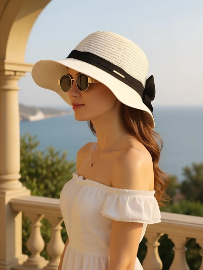 Royalfashion Dámský slaměný klobouk Belle Ribbon