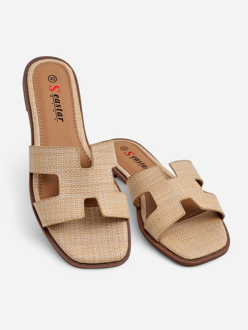 Жіночі сандалі бежеві Letizia зручні плоскі екологічна шкіра літо