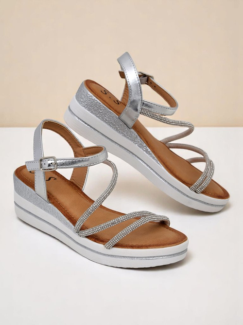 Royalfashion жіночі сандалі на танкетці зі стразами Ballosa