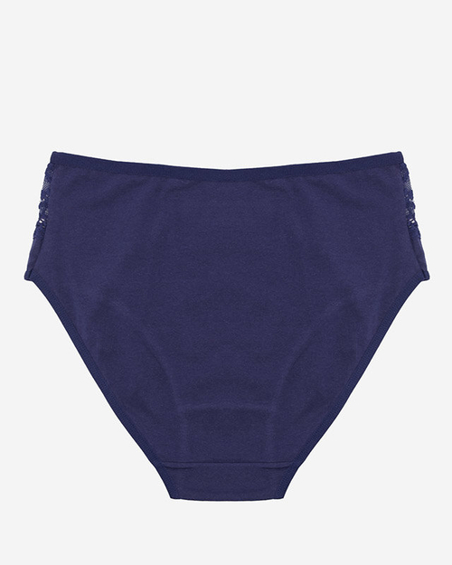 Жіночі бавовняні трусики темно-синього кольору PLUS SIZE- Нижня білизна