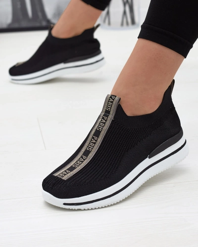 Dámská nazouvací sportovní obuv s nápisy v černé barvě Cerppa- Footwear