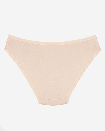 Béžové bavlněné dámské kalhotky s vyšívaným koťátkem - Spodní prádlo