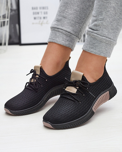 Чорні жіночі спортивні туфлі з коричневими вставками Keteti - Взуття