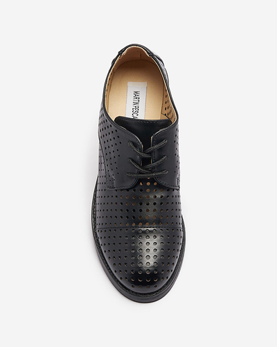 Ажурні чорні жіночі напівчеревики з екошкіри Azedvo- Footwear