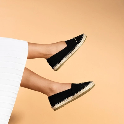 OUTLET Černé dámské espadrilky s hvězdami Fraus - obuv