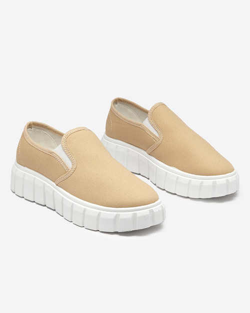 Бежеві жіночі сліпони на масивній підошві Tenri