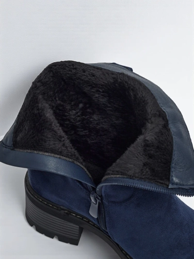 Vyšší dámské kotníkové boty z eko semiše Carmine