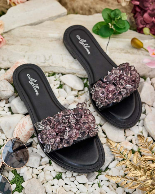Royalfashion Жіночі шльопанці Loberra зі стразами