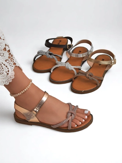Royalfashion Dámské sandály s ozdobnými цирконии Bella Shine