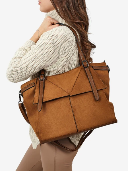 Dámská shopper kabelka eko semišová Daville