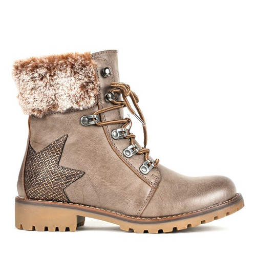 Коричневі черевики з хутром Zirca - Взуття