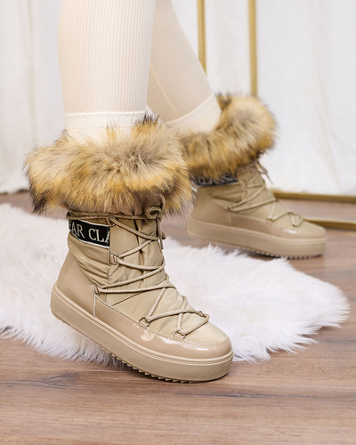 Royalfashion Světle hnědé nazouvací boty a'la snow boots for women Gomllo