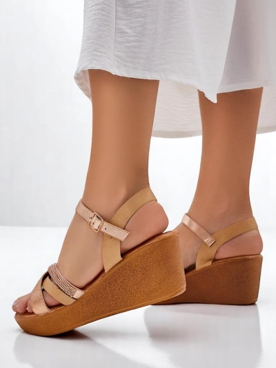 Royalfashion Dámské wedges sandály s kamínky a třpytkami Glittera