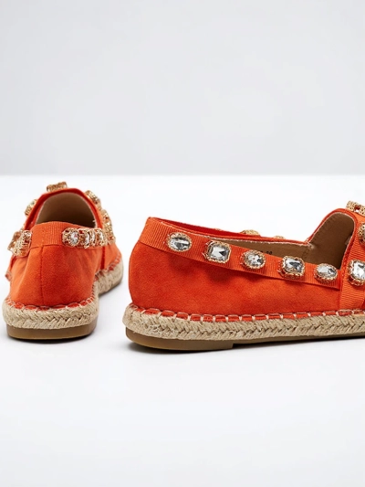 Oranžové dámské espadrilky s krystaly Wamba - obuv