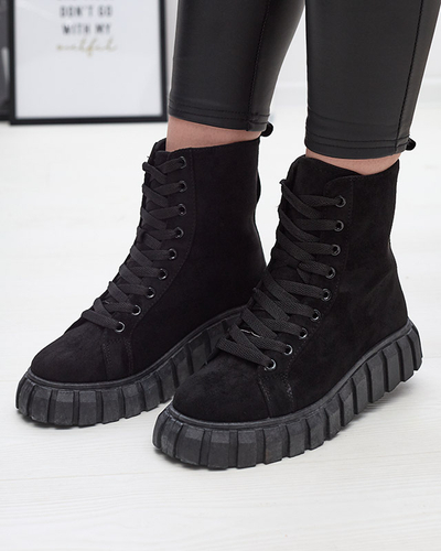 Černé dámské kozačky z ekokůže Alolu- Obuv