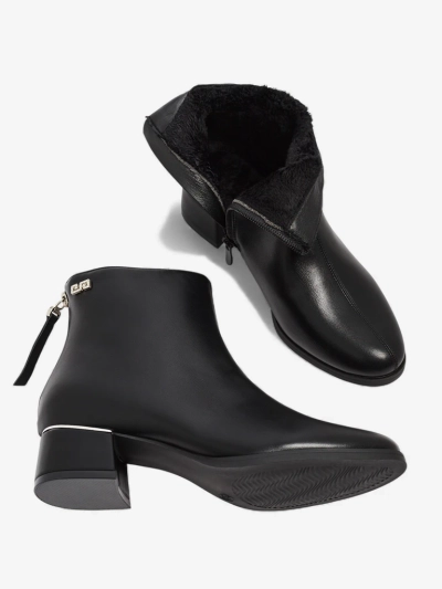 Dámské kotníkové boty z eko kůže na sloupkovém podpatku Arshinea