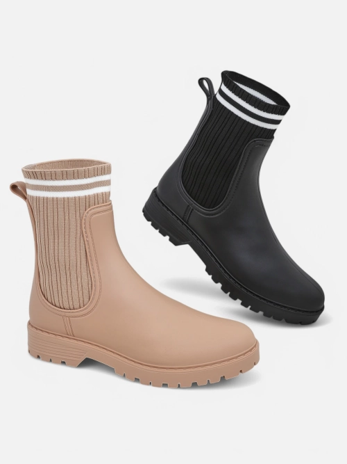 Royalfashion жіночі гумові чоботи з підвищеним текстильним вставкою Scarlesa