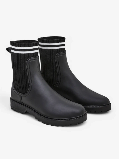 Royalfashion Жіночі дощові чоботи з вищим текстильним вставкою Scarlesa