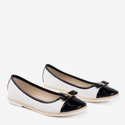 Балетки чорного та білого кольору з ажурною верхньою частиною Belsta - Взуття 1