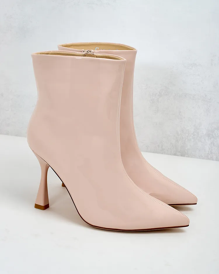 Royalfashion Loori lakované dámské boty na jehlovém podpatku