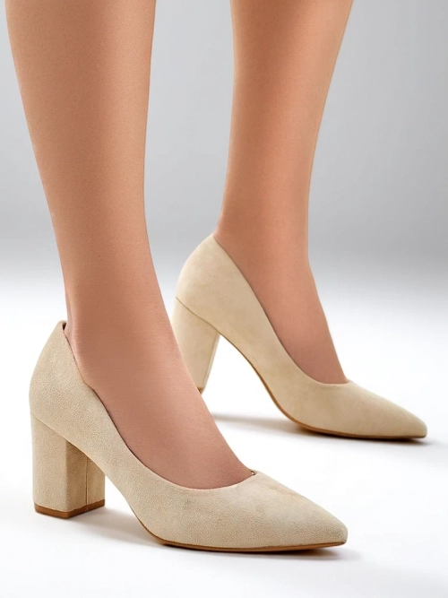 Royalfashion Жіночі еко-саметні туфлі на підборах Ugandes