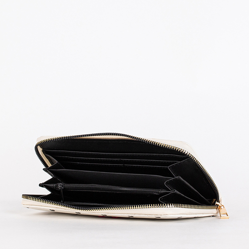 Білий жіночий гаманець з сердечками