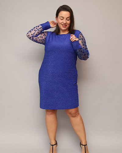 Lesklé šaty nad kolena v zelené barvě PLUS SIZE- Oblečení