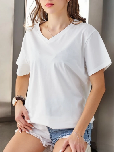 Royalfashion Жіноча бавовняна Casual Туніка з V-подібним вирізом