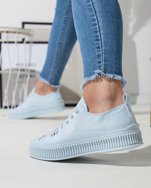 Світло-блакитні жіночі спортивні кеди Dollof- Взуття