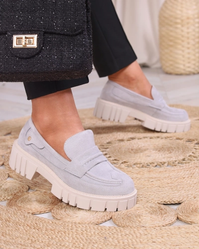 Мокасини жіночі сірі з екозамші Siherta- Footwear