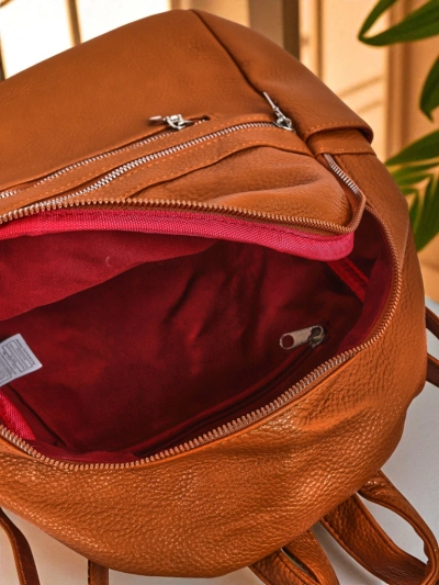 Жіночий рюкзак Callista Królewska Moda з екошкіри коричневий A4 на блискавці