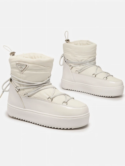 Royalfashion Dámské nazouvací boty a'la snow boots v bílé barvě Vevnose