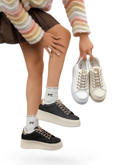 Royalfashion Dámské sportovní tenisky se zdobnými šňůrkami Eone