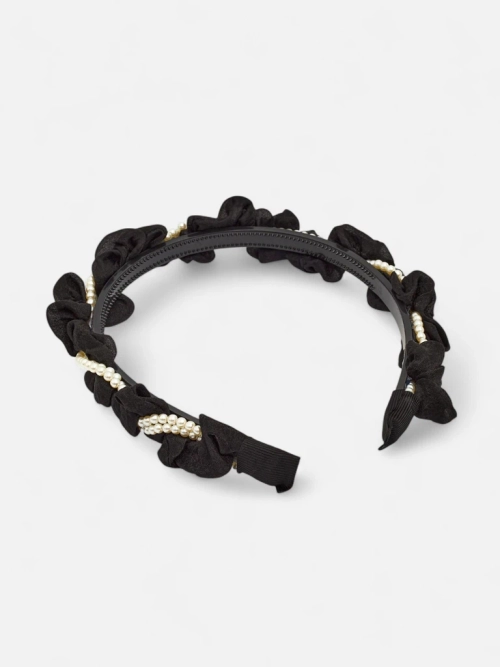 Royalfashion Пов'язка для волосся зі збиранням і перлинками