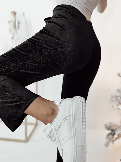 Royalfashion Tmavě hnědé manšestrové kalhoty pro ženy