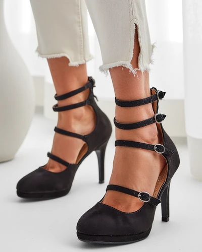 Royalfashion Dámské lodičky na jehlách se stužkami Celose