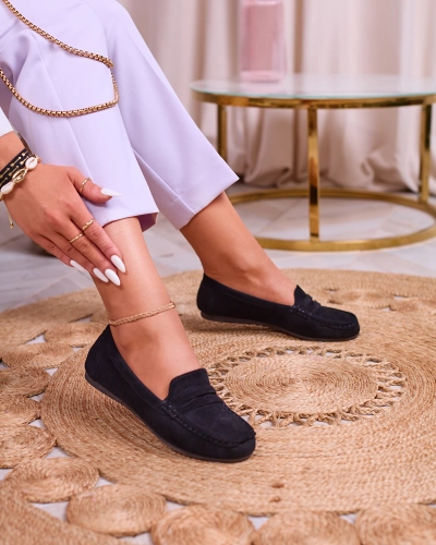 Royalfashion Жіночі мокасини з екозамші чорного кольору Ziffig