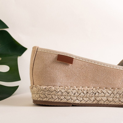 Béžové dámské espadrilky s plochými podpatky Anatola - Boty