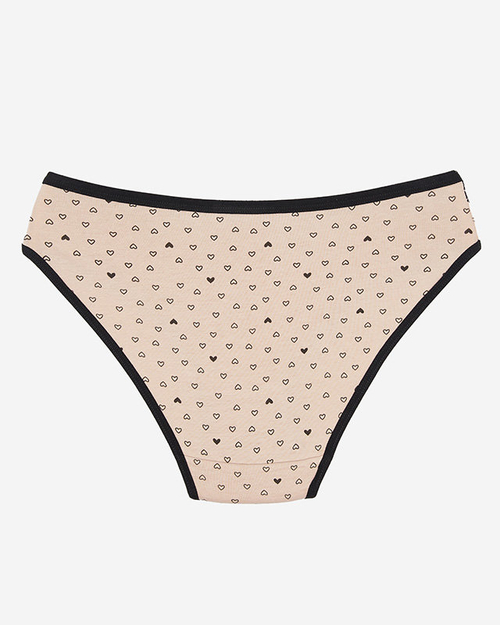 Бежеві жіночі трусики з сердечками