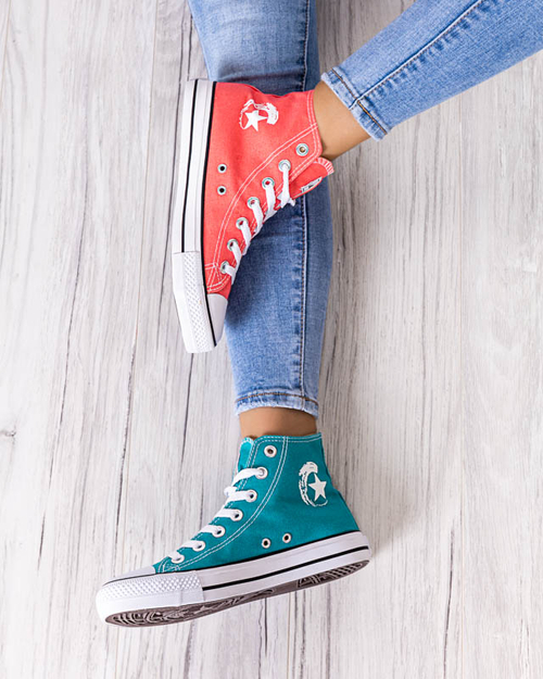 Бірюзові жіночі високі кеди Garet