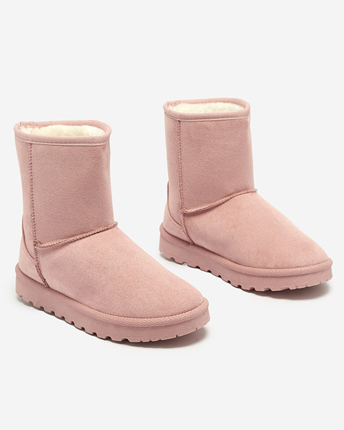 Жіночі утеплені снігоступи з екозамші рожевого кольору Xetik - Взуття