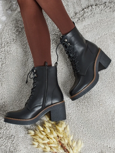 Dámské kotníkové boty na sloupku Zeltra z eko kůže
