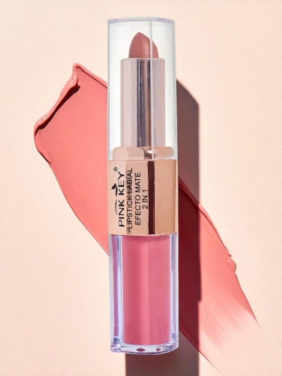 Matná rtěnka v tyčince a tekuté formě 2-v-1 Rose Nougat