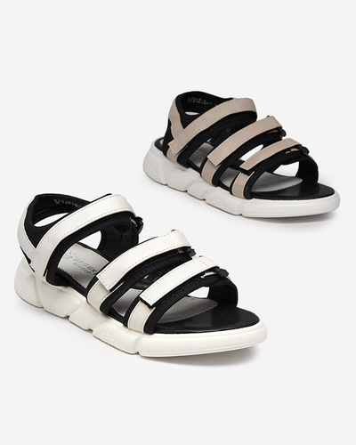 Dívčí sandály se zapínáním na suchý zip v bílé barvě Mumin-Shoes