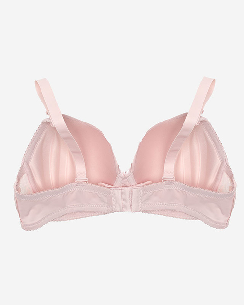 Жіночий рожевий однотонний бюстгальтер з мереживом - Нижня білизна