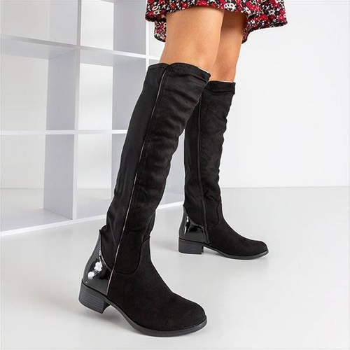 OUTLET Чорні черевики на колінах на плоских підборах від Gaglioli - Взуття