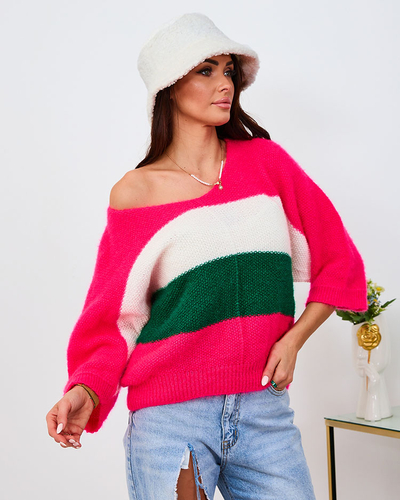 Светр жіночий квітковий Royalfashion Brown