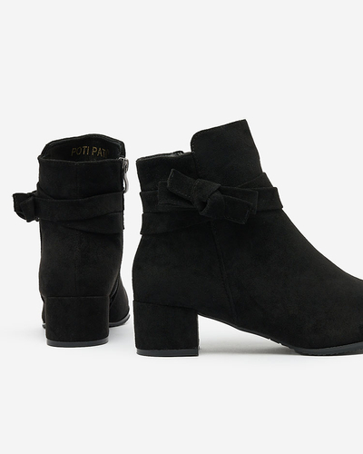 Royalfashion Černé dámské nízké kozačky na jehlovém podpatku Referra